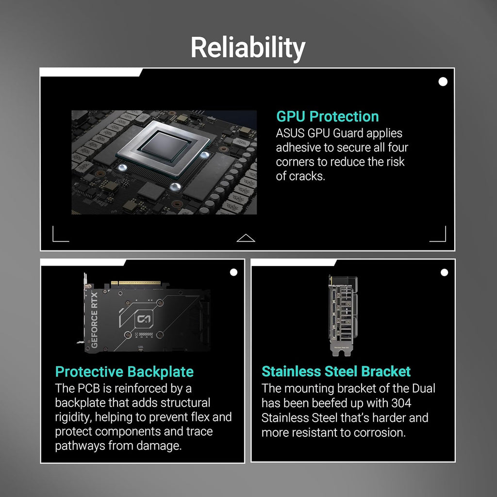 Dual Geforce RTX™ 5060 Ti 8GB GDDR7 OC Edition (Pcie 5.0, 8GB GDDR7, DLSS 4, HDMI 2.1B, Displayport 2.1B, 2.5-Slot Design, Axial-Tech Fan Design, 0Db Technology, and More)