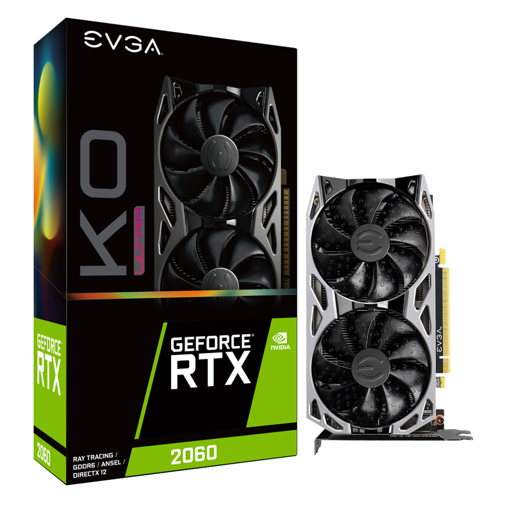 6GB Geforce RTX 2060 KO Ultra Gaming Dual Fans Graphics Card, Black