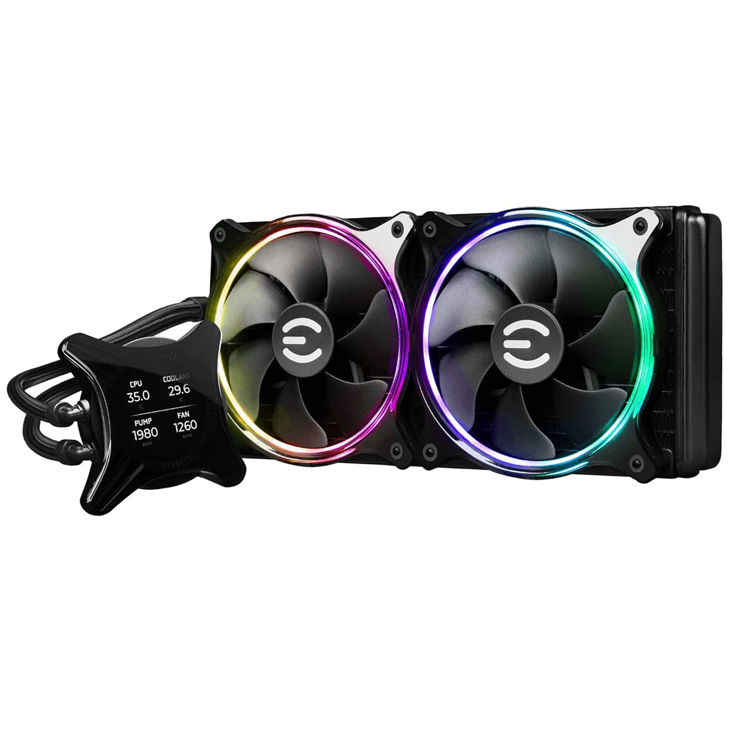 Clcx 280Mm All-In-One LCD CPU Liquid Cooler, 2X 140Mm PWM ARGB Fans, Intel, AMD, 5 YR Warranty, 400-HY-CX28-V1