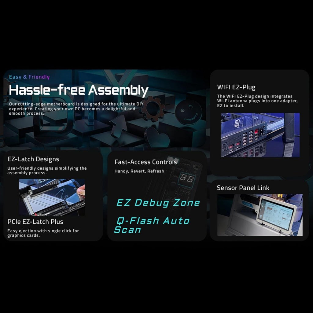 X870E AORUS Elite WIFI7 AMD AM5 LGA 1718 Motherboard, ATX, DDR5, 4X M.2, Pcie 5.0, USB4, WIFI7, 2.5Gbe LAN, Ez-Latch, 5-Year Warranty