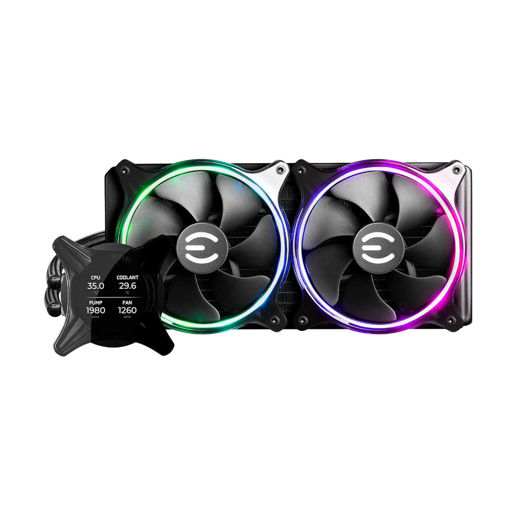 Clcx 280Mm All-In-One LCD CPU Liquid Cooler, 2X 140Mm PWM ARGB Fans, Intel, AMD, 5 YR Warranty, 400-HY-CX28-V1