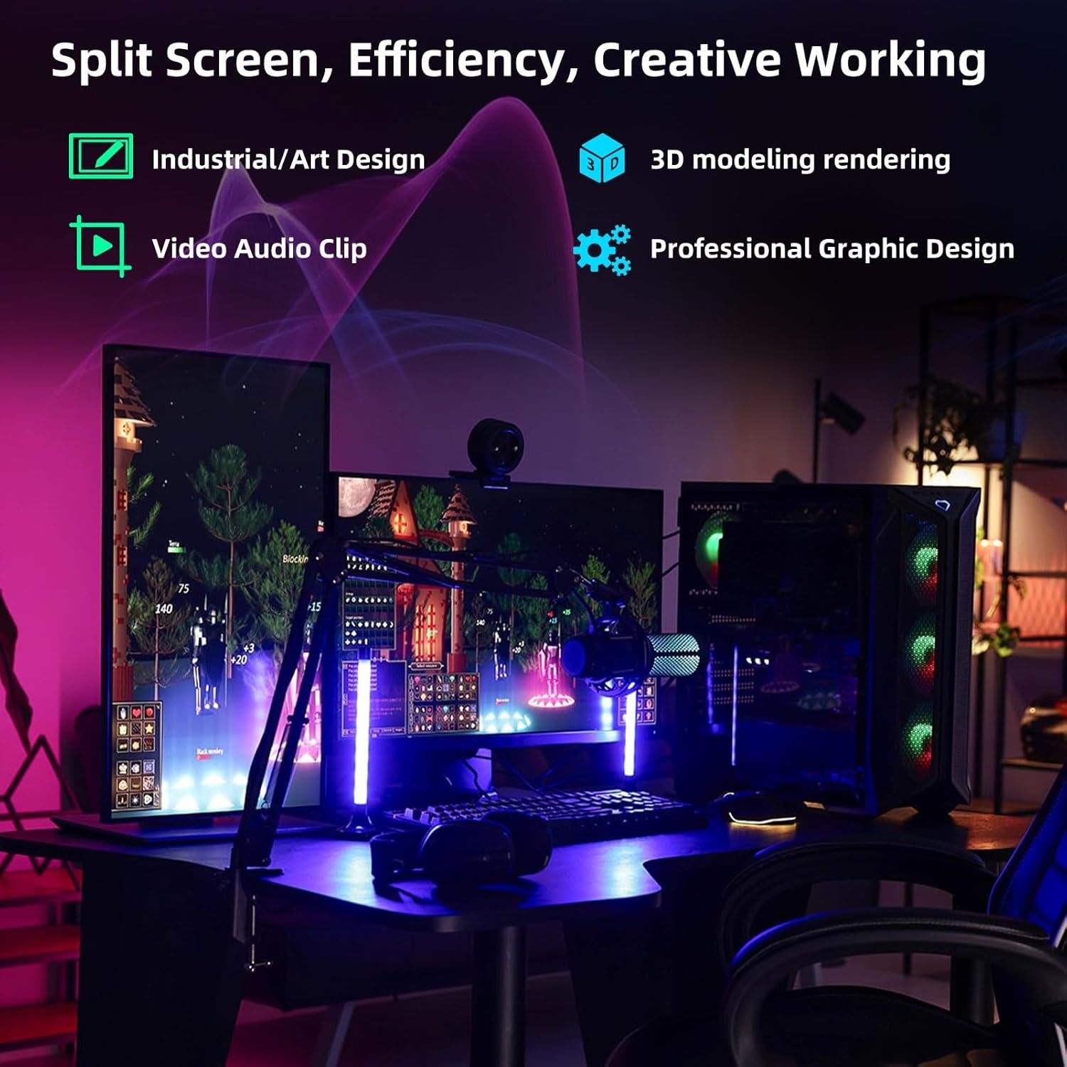 Radeon RX 580 8GB Graphics Card, 256Bit 2048SP GDDR5 AMD Video Card for Pc Gaming, DP HDMI Dvi-Output, PCI Express 3.0 with Dual Fan for Office and Gaming