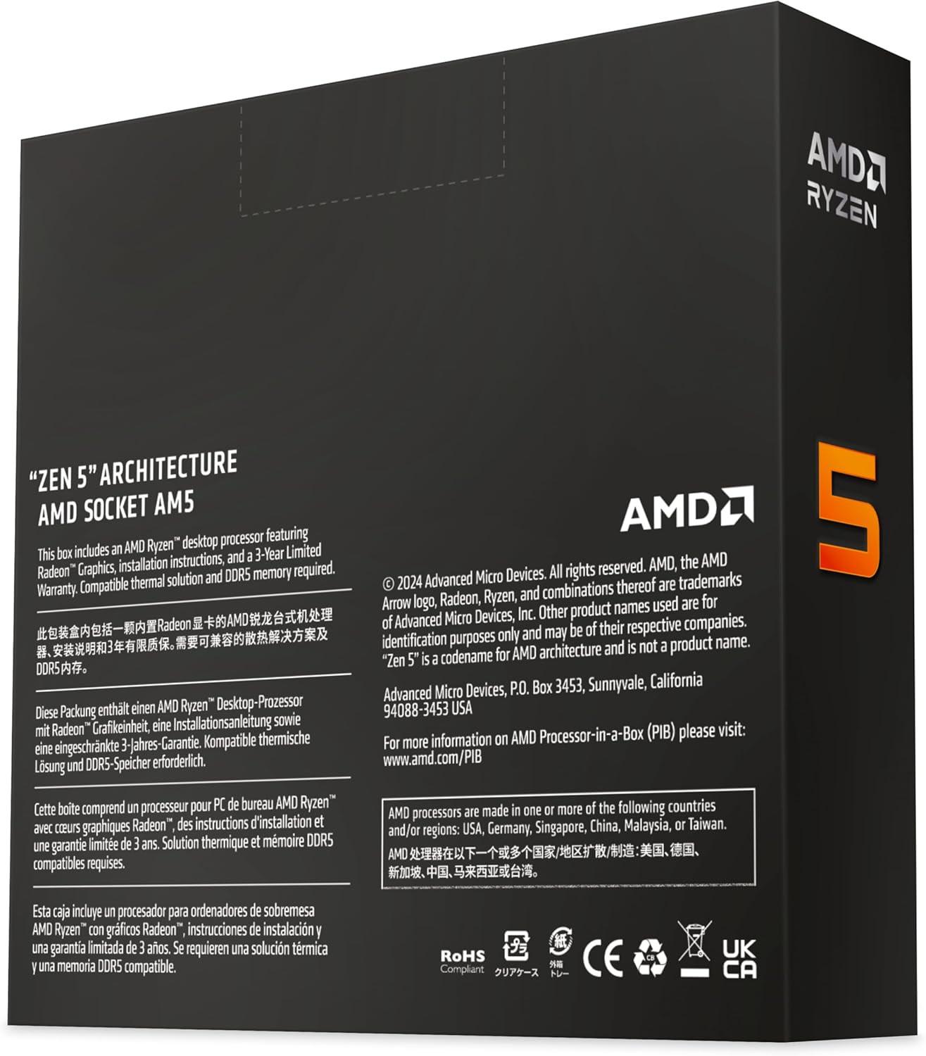 Ryzen™ 5 9600X 6-Core, 12-Thread Unlocked Desktop Processor