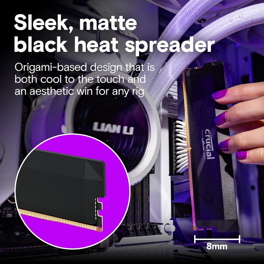 Crucial Pro 32GB (2X16Gb) DDR5 6000Mhz CL36 Desktop Gaming RAM XMP EXPO Black