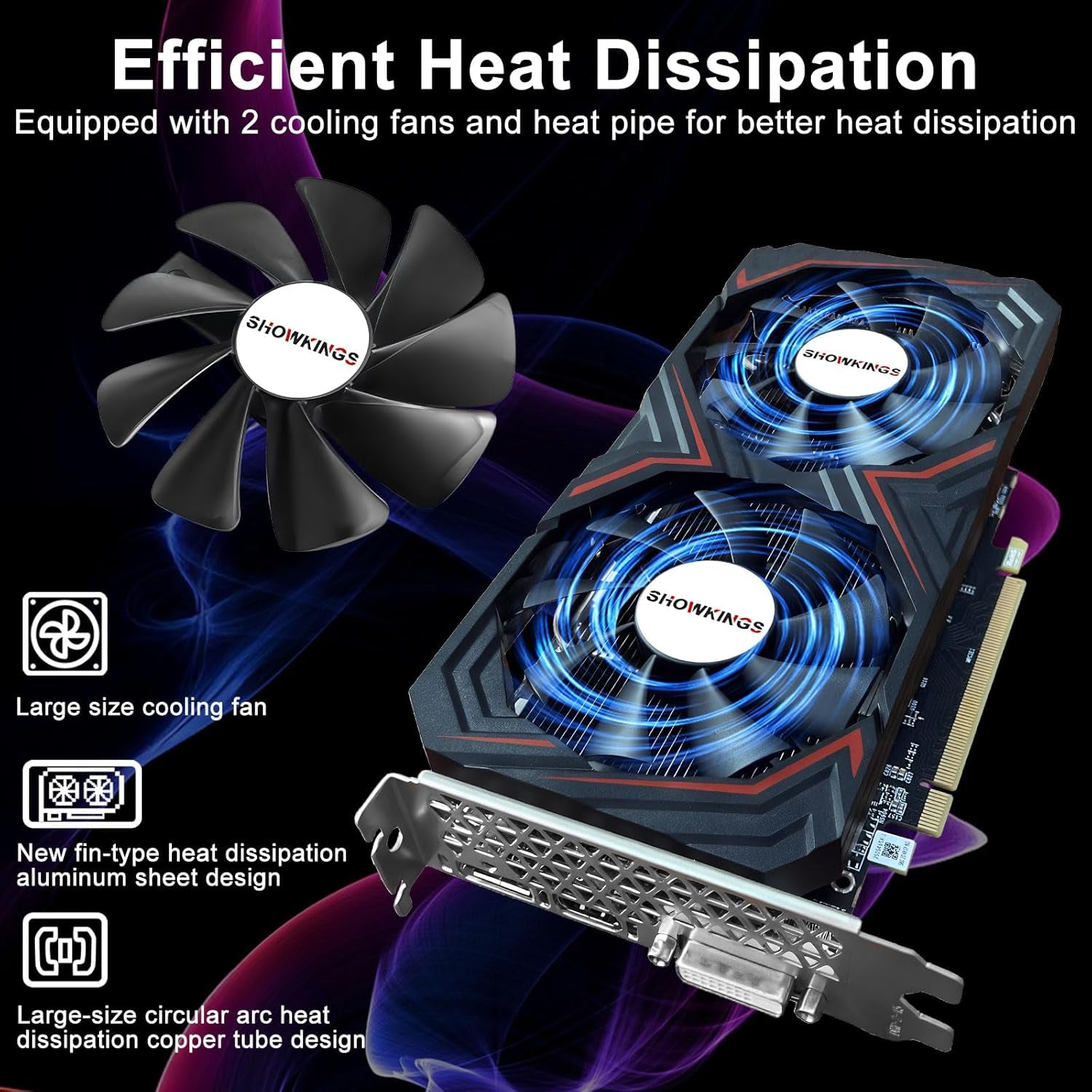 Radeon RX 580 8GB Graphics Card, 256Bit 2048SP GDDR5 AMD Video Card for Pc Gaming, DP HDMI Dvi-Output, PCI Express 3.0 with Dual Fan for Office and Gaming