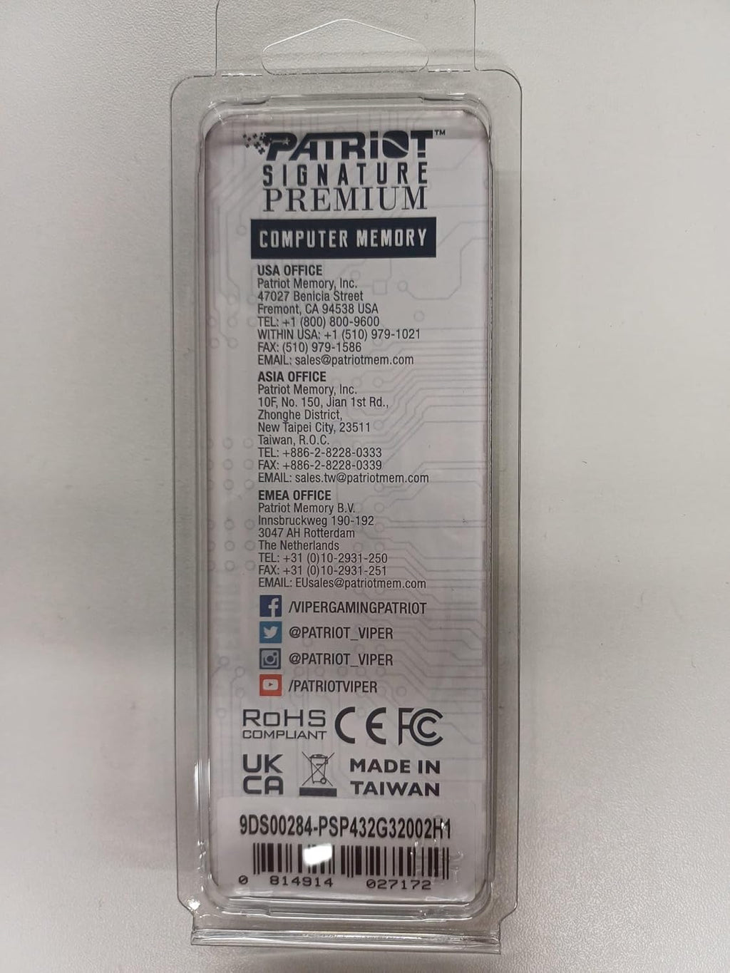 Signature Premium DDR4 32GB (1X32Gb) 3200Mhz UDIMM W/HEATSHIELD