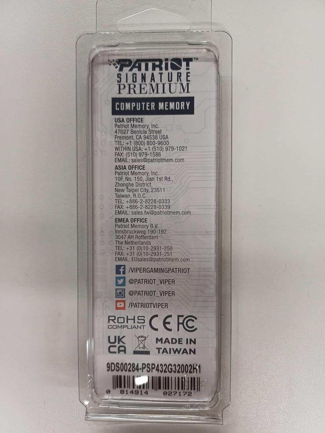 Signature Premium DDR4 32GB (1X32Gb) 3200Mhz UDIMM W/HEATSHIELD