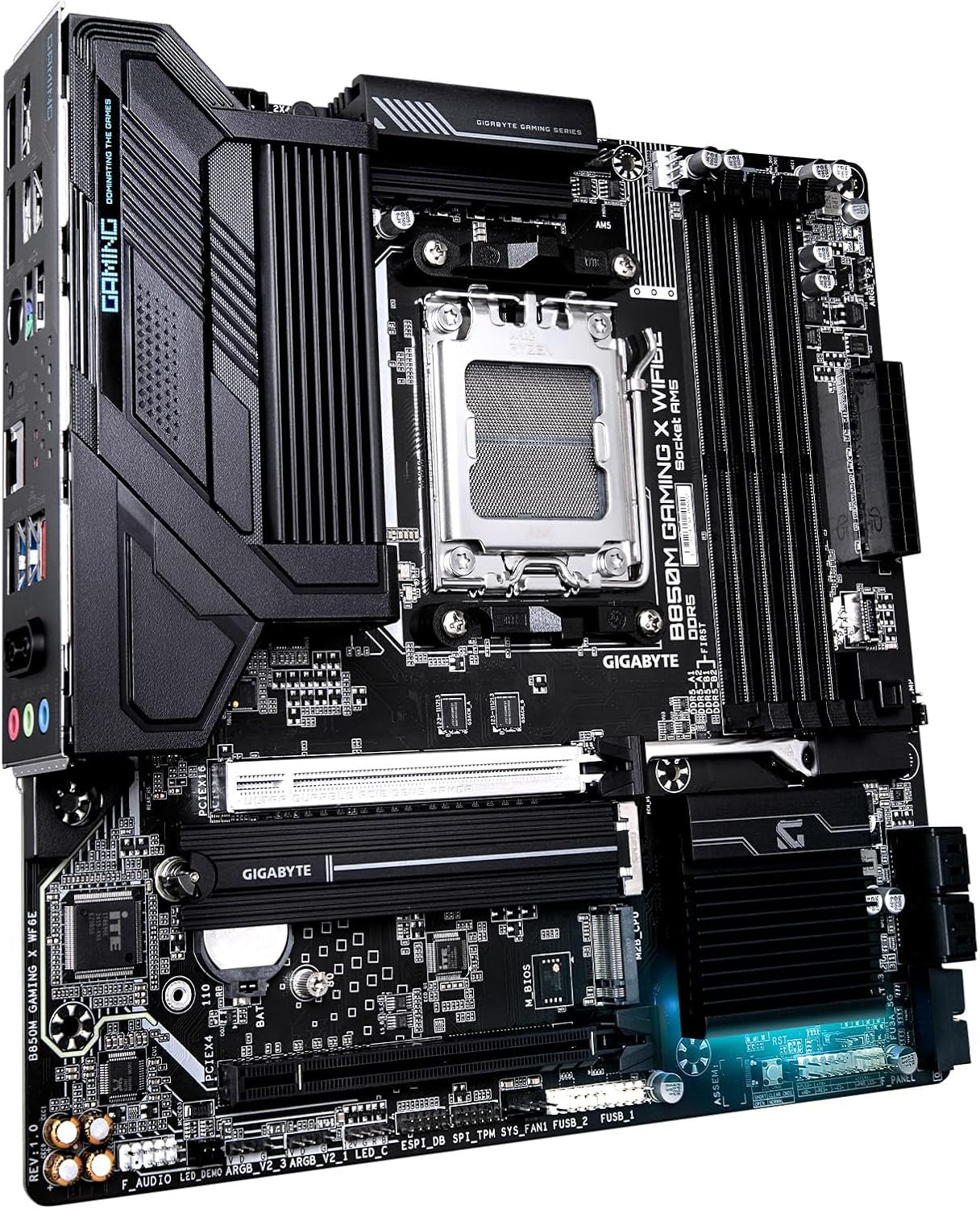 B850M Gaming X WIFI6E AMD AM5 LGA 1718 Motherboard, Matx, DDR5, 2X M.2, Pcie 5.0, USB-C, WIFI6E, 2.5Gbe LAN, Ez-Latch, 5-Year Warranty